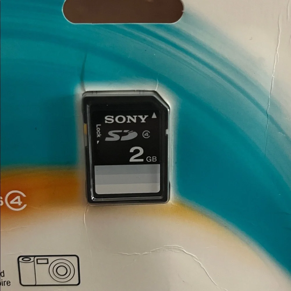 Sony SD Memory Card 2GB Teal & White Packaging NWT!!! Sealed